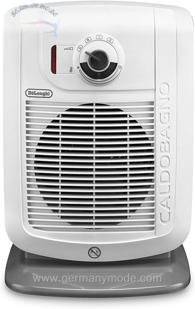 بخاری برقی فن دار دلونگی ایتالیا DeLonghi HBC 3030 برای حمام، 2 سطح قدرت، عملکرد ECO-SILENCE، محافظت در برابر چکه، تهویه تابستانی، ذخیره سازی کابل، برای اتاق های تا 60 مترمربع برای اتاق های تا 60 متر مربع