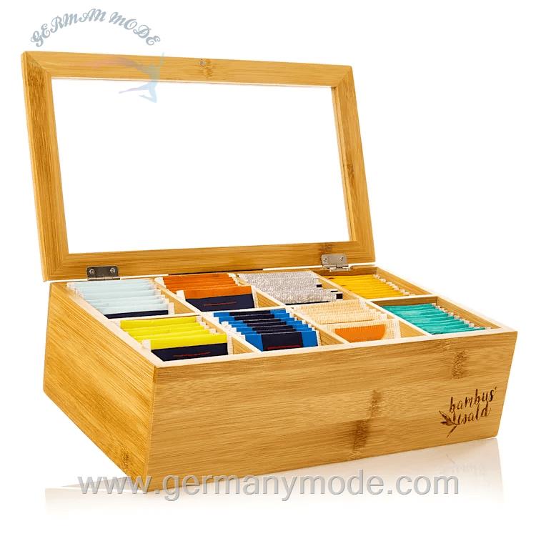 جعبه تی بگ پذیرایی کلارشتاین آلمان Klarstein Teebox Teekasten Bambus 8