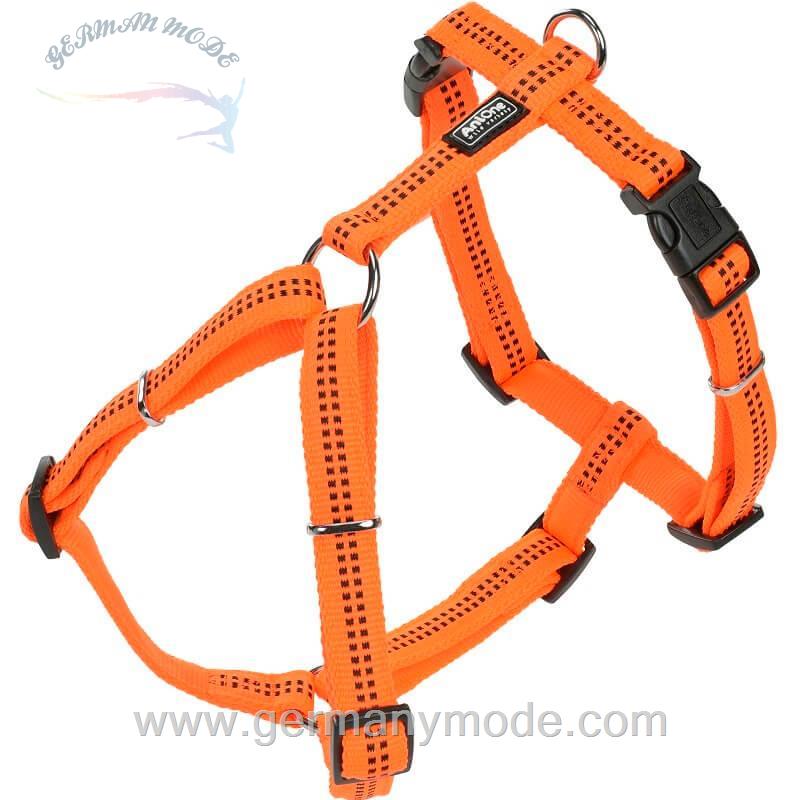 قلاده سگ قابل تنظیم آنی وان آلمان AniOne Nylon H-Harness Comfort Orange S