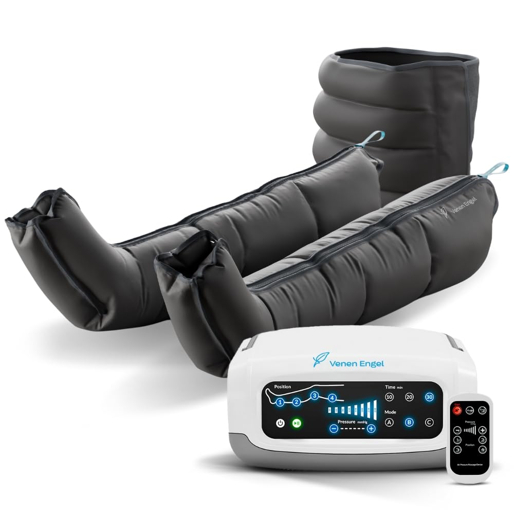 خرید از آمازون - Veins Engel 4 Premium با کاف شکم و کاف ساق پا 4 محفظه هوا 3 برنامه ماساژ کاهش سلولیت ماساژور پا گردش خون را بهبود می بخشد.