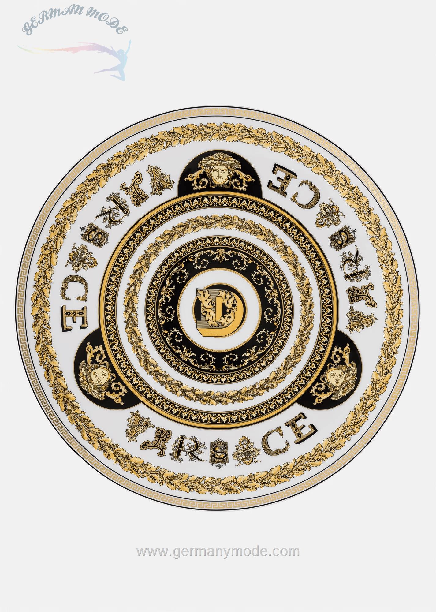 بشقاب دکوری ورساچه ایتالیا VERSACE VIRTUS ALPHABET PLATZTELLER D 33 CM