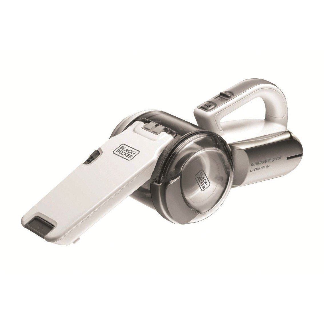 جارو شارژی بلک اند دکر آمریکا دستی Black+Decker 18VDustbuster Pivot (با دستگاه مکش چند حالته، بی سیم، دارای ایستگاه شارژ با براکت دیواری، نازل شکافی و برس اثاثه یا لوازم داخلی) PV1820L