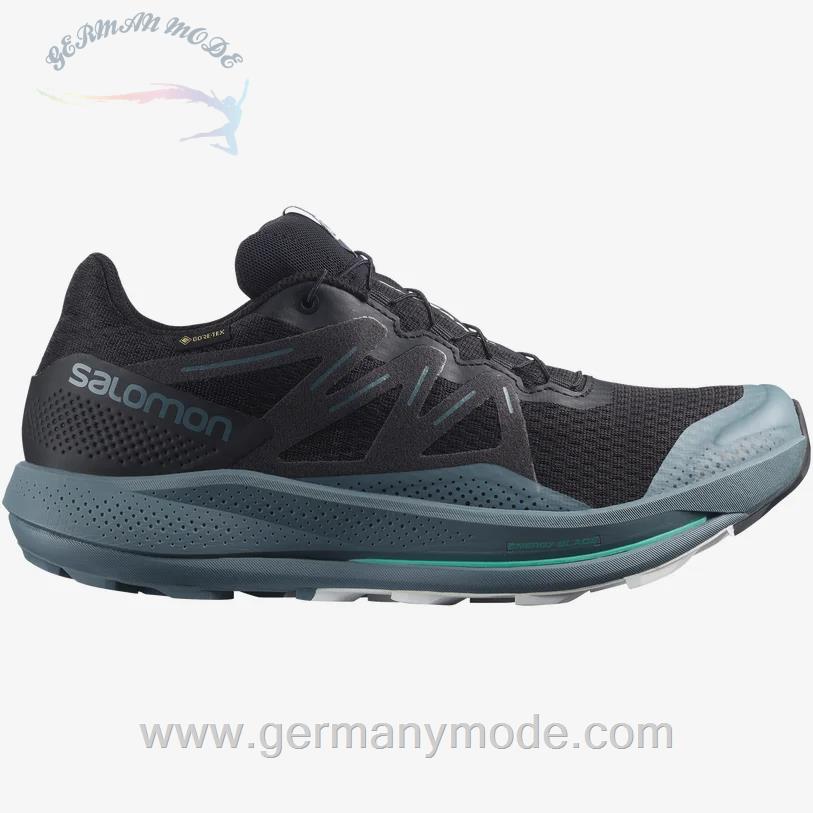 کتانی پیاده روی مردانه سالامون فرانسه SALOMON PULSAR TRAIL GORE-TEX Trailrunning-Schuhe Herren Black / Stormy Weather / Mint Leaf