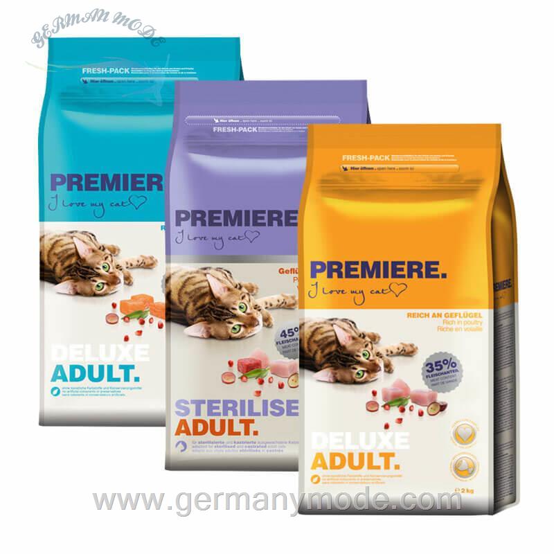 غذا خشک برای گربه های حساس پریمیرآلمان PREMIERE Mixpaket Ausgewachsene, kastrierte Katzen 3x2kg