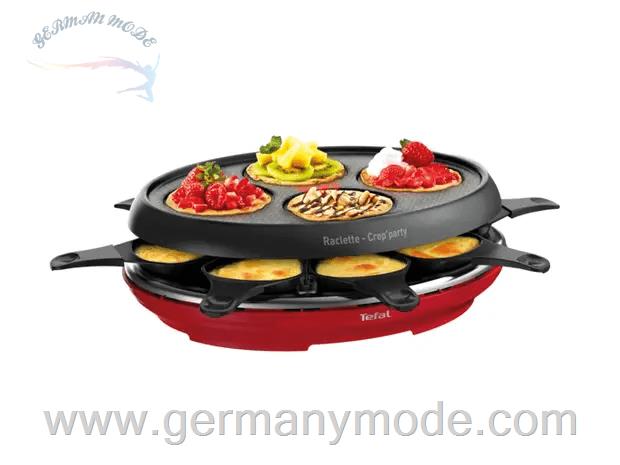 راکلت کباب پز و کرپ ساز تفال فرانسه Tefal 3-in-1 für 8 Personen Rot RE3105