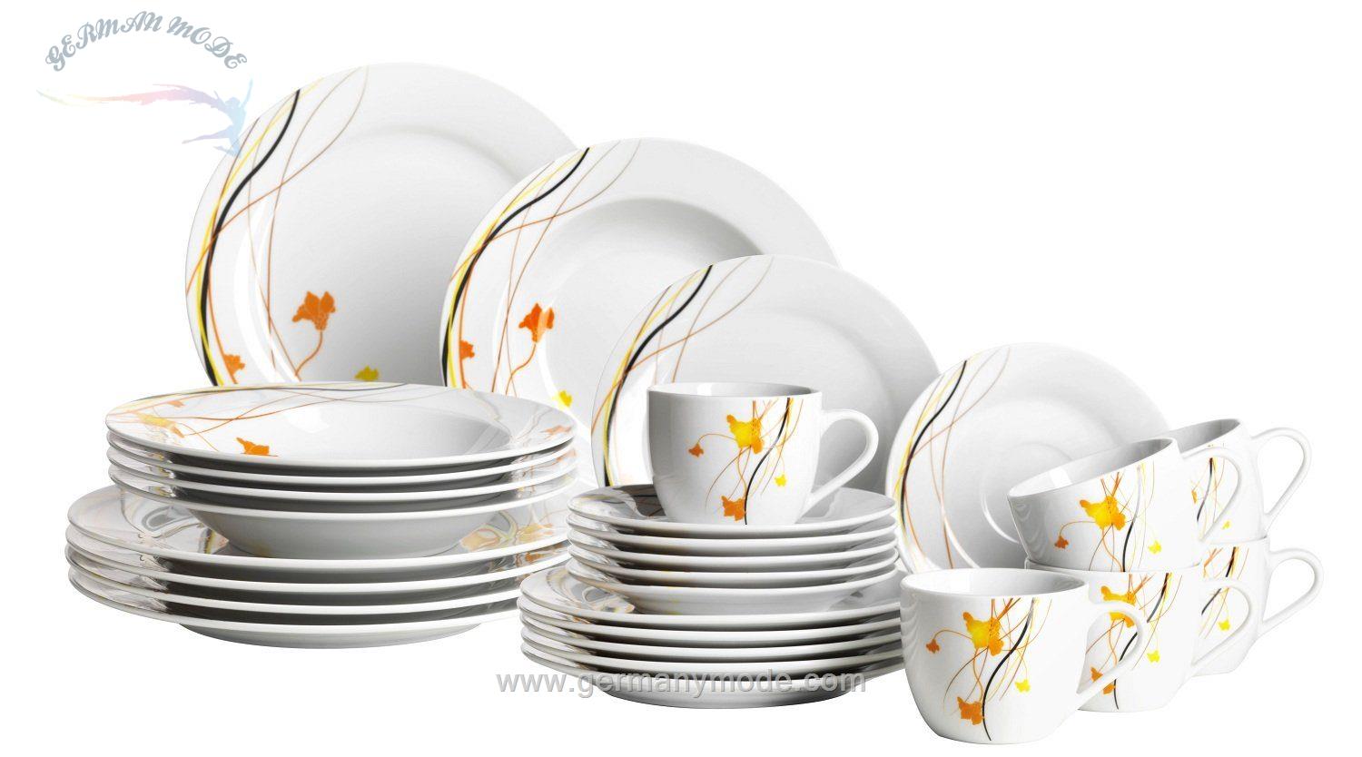 سرویس غذاخوری آکادیا چینی 30 پارچه 6 نفره ماسر اتریش Domestic Akadien Kombiservice 30 tlg.