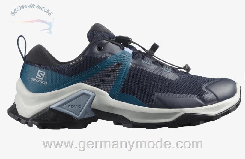 کتانی هایکینگ کوهنوردی ضد آب زنانه سالامون فرانسه SALOMON X RAISE 2 GORE TEX Hiking Halbschuhe Damen Night Sky Legion Blue Zen Blue