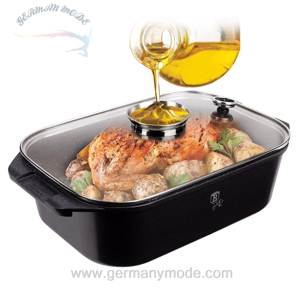 ماهیتابه کباب پز با درب شیشه ای برلینگر هاوس مجارستان BerlingerHaus ROASTER WITH GLASS LID BERLINGER HAUS BH1440