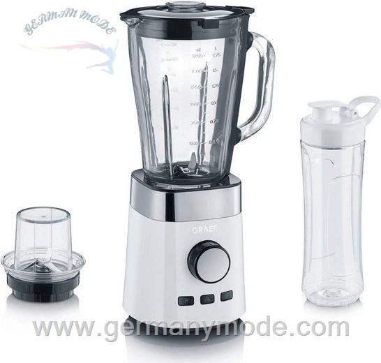 مخلوط کن اسموتی ساز خردکن گریف Graef Standmixer TB 501, 1000 W, mit 2-teiligem Zubehör Set, weiß