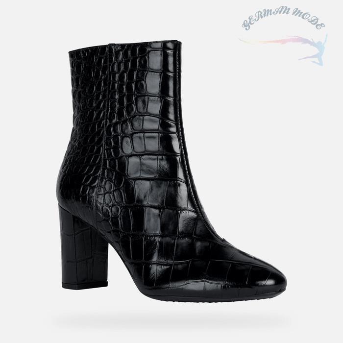 نیم بوت زنانه جی اوکس ایتالیا GEOX STIEFELETTEN MIT HOHEM ABSATZ Pheby 80 Dame Schwarz