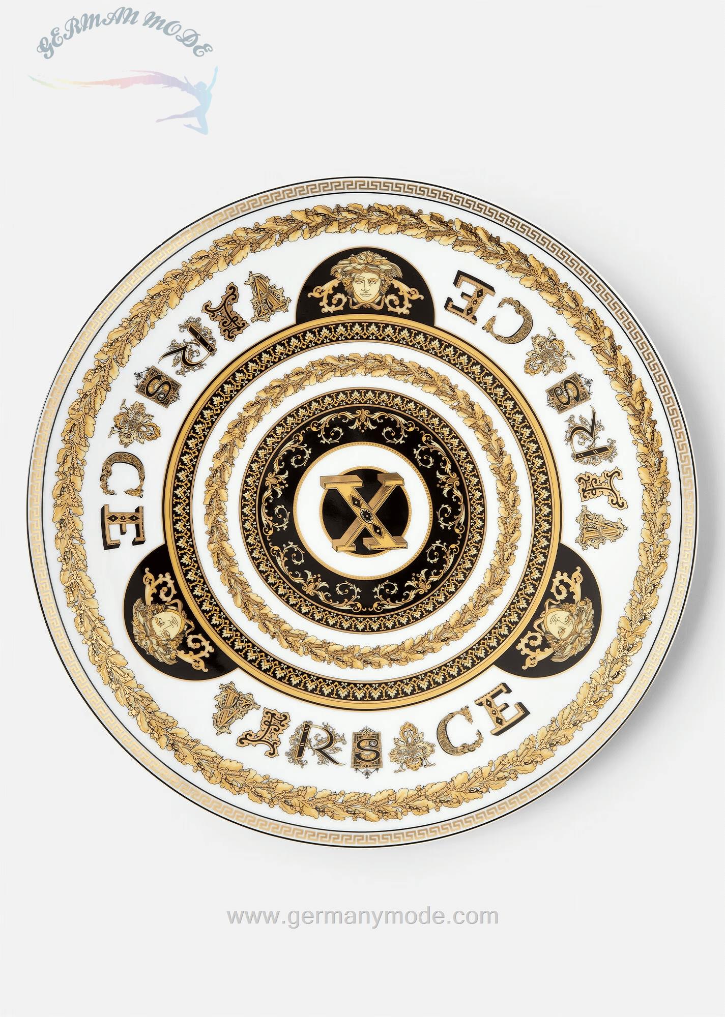 بشقاب کلکسیون حروف الفبا ورساچه ایتالیا VERSACE VIRTUS ALPHABET PLATZTELLER X 33 CM