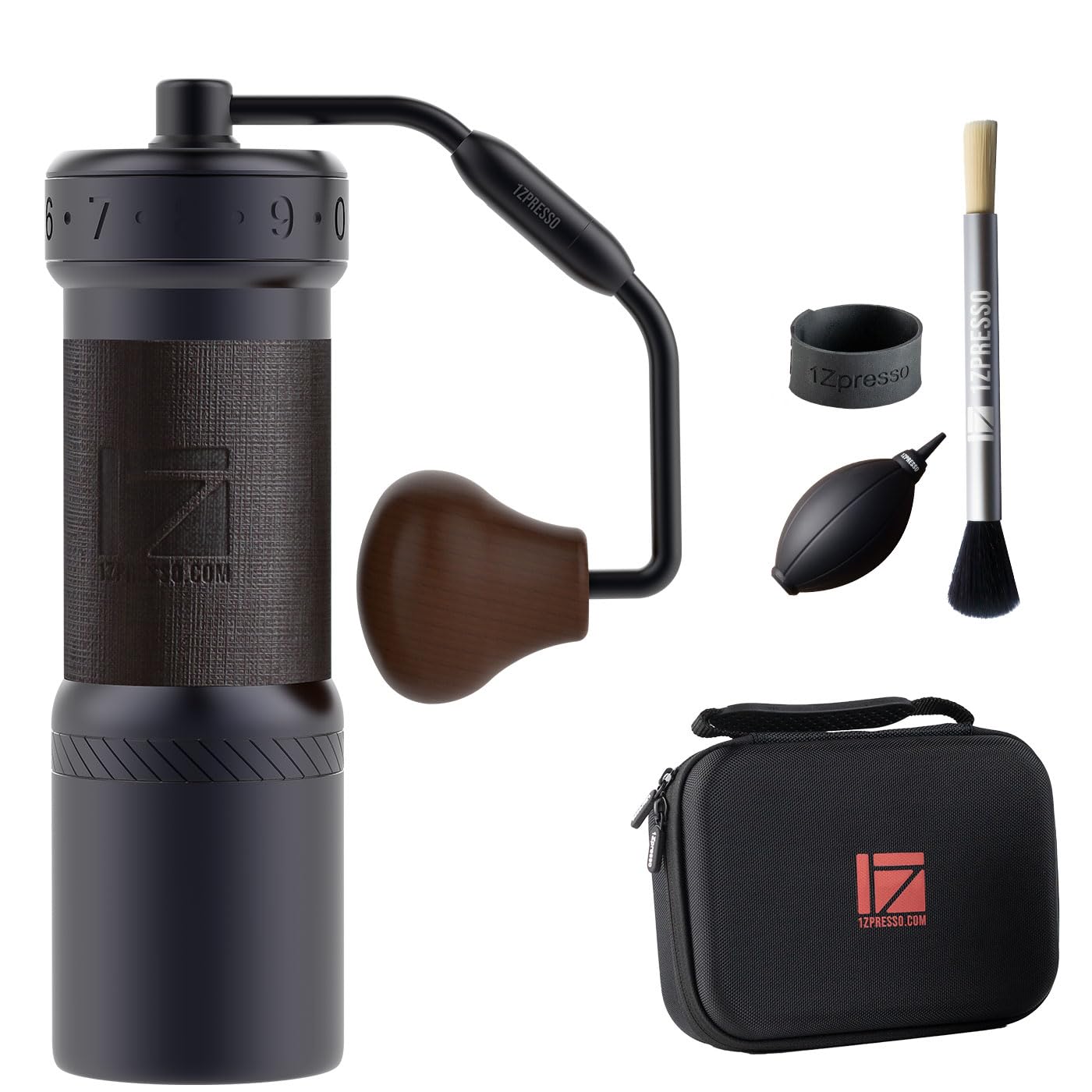 خرید از آمازون - آسیاب قهوه دستی 1Zpresso K-Ultra خاکستری آهنی با آسیاب مخروطی ساخته شده از فولاد ضد زنگ، تنظیم عددی بصری، ظرف مغناطیسی با ظرفیت 40 گرم