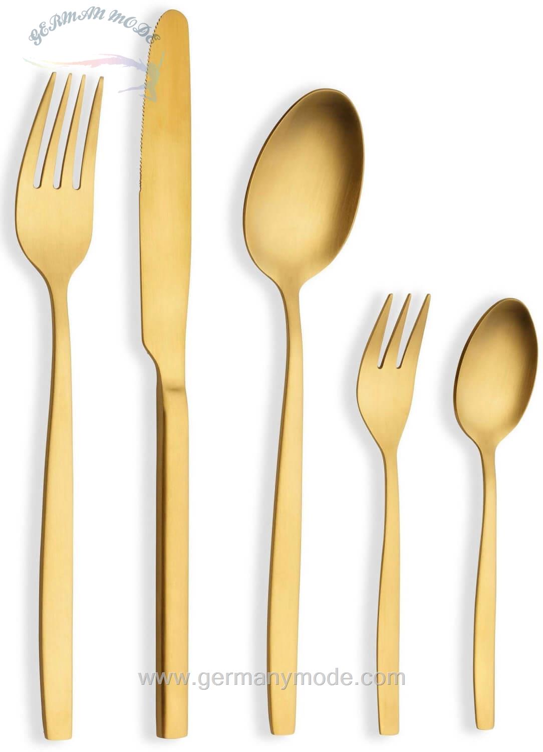 سرویس قاشق چنگال طلایی 30 پارچه اکتوورک Echtwerk Positano Besteck-Set 30-teilig gold (EW-BS-3075G)