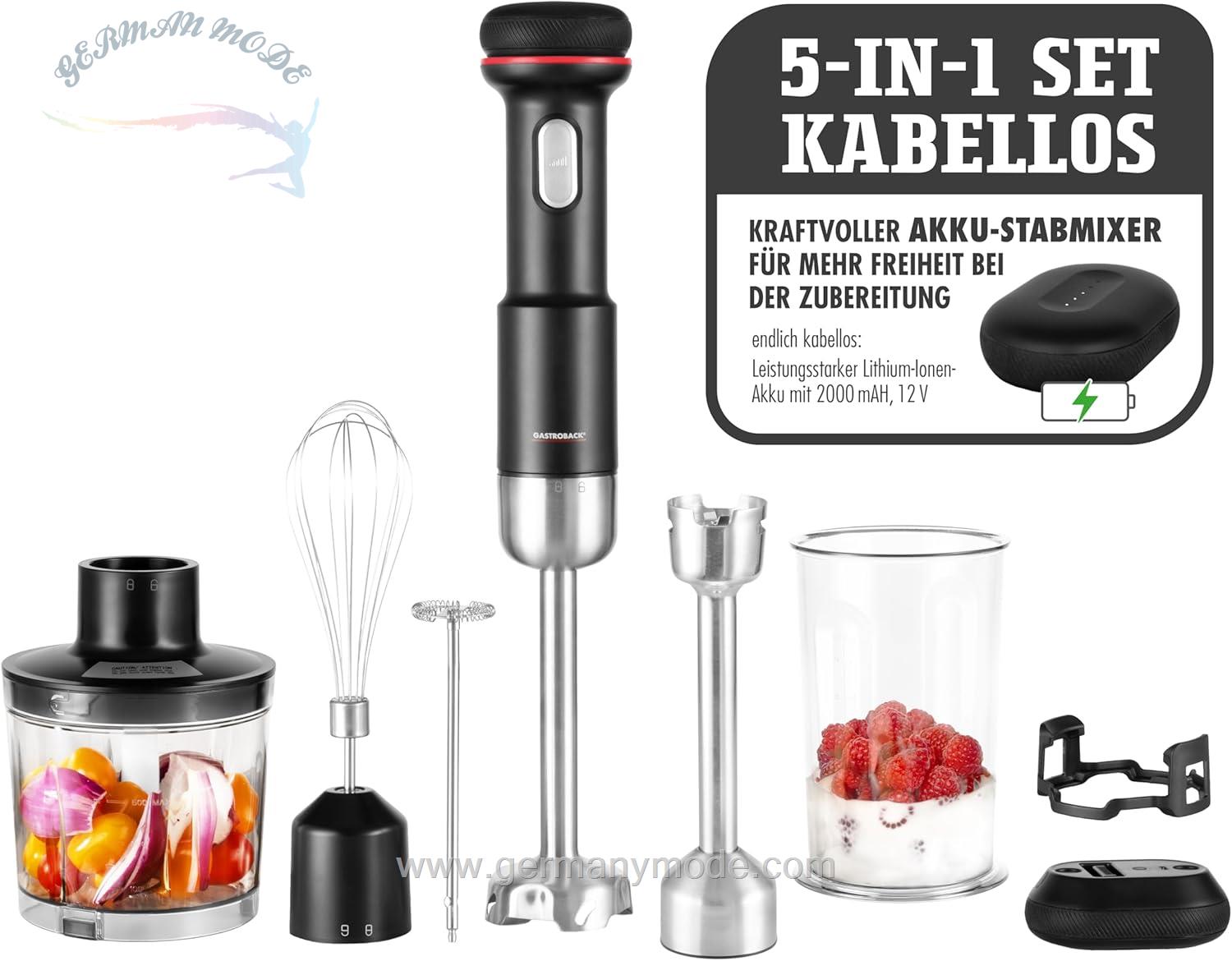 گوشت کوب شارژی گاستروبک آلمان Gastroback 40982 Design Stabxmixer-Set 5 in1