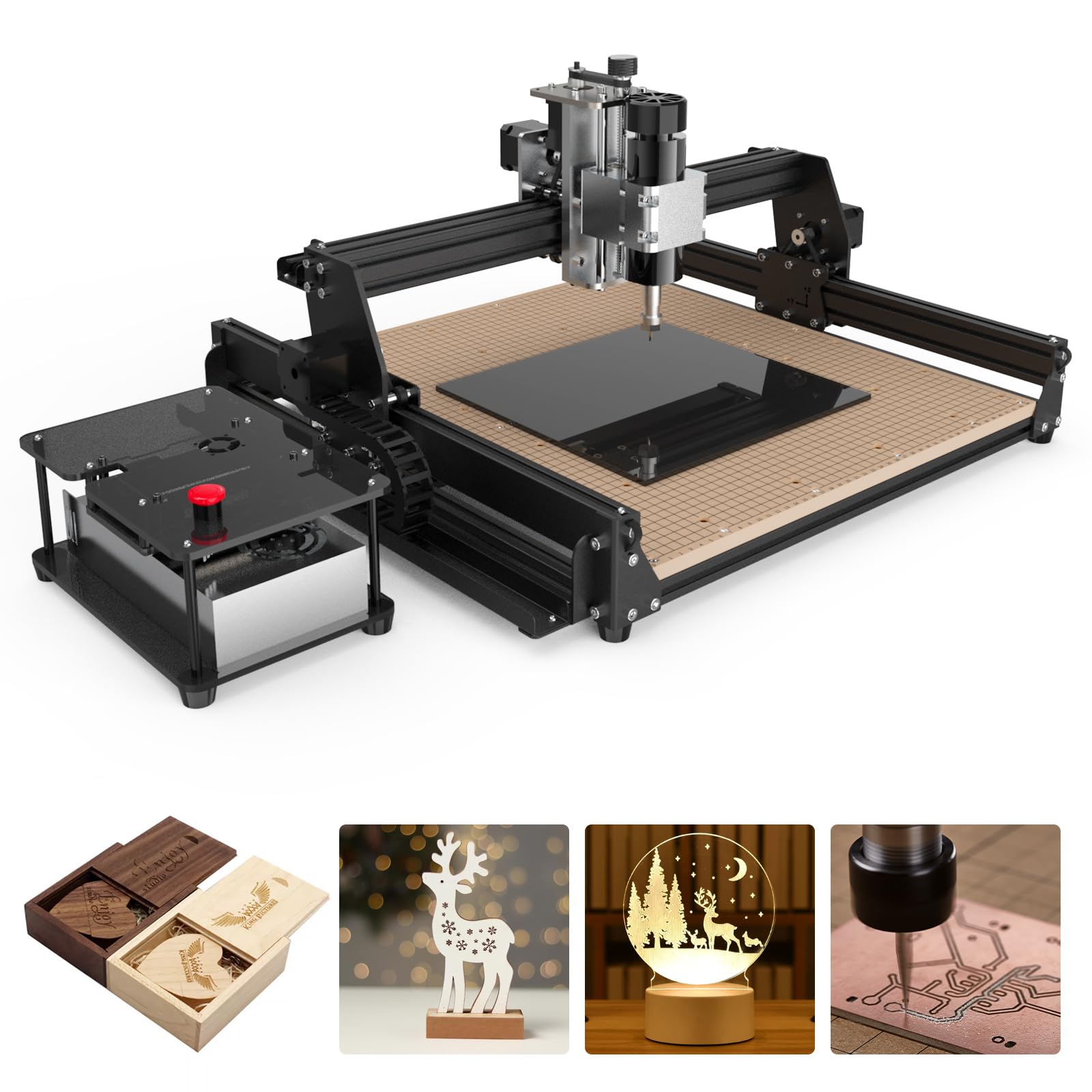 خرید از آمازون - دستگاه فرز CNC، کیت دستگاه فرز CNC Yofuly 500W با منطقه کار حکاکی 430x390 میلی متر، دستگاه فرز 3 محوره CNC 3018 نسخه به روز دستگاه روتر CNC برای چوب اکریلیک PCB برش MDF دستگاه فرز 4540
