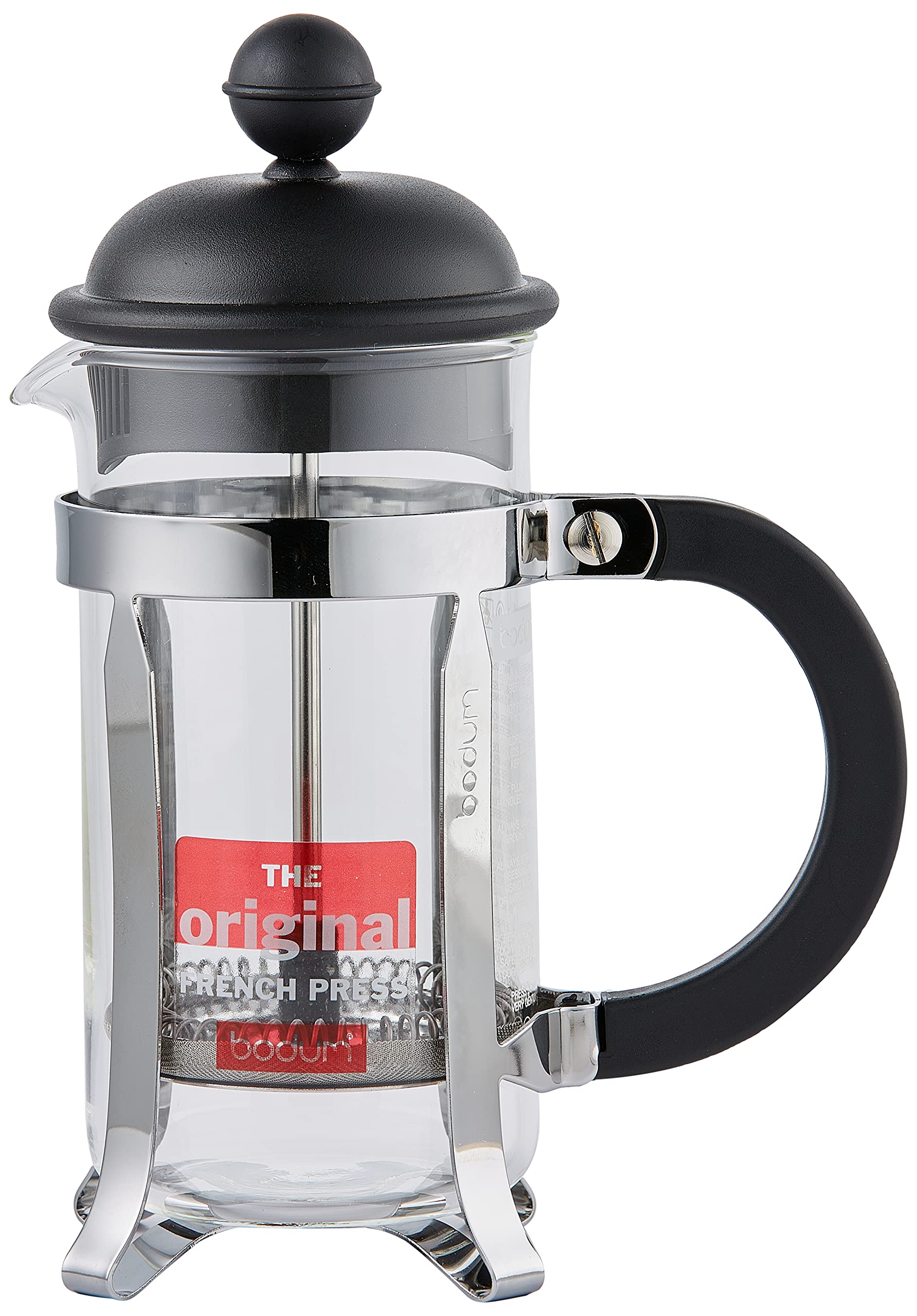 قهوه ساز فرنچ پرس Bodum 1913-01 CAFFETTIERA (سیستم پرس فرانسوی، فیلتر دائمی فولاد ضد زنگ، 0.35 لیتر) مشکی