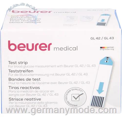 نوار تست قند خون 50 عددی بیورر آلمان BEURER GL42/GL43 Blutzuckerteststreifen 50 St