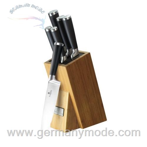 ست چاقو آشپزخانه پایه بامبو برلینگر هاوس مجارستان BERLINGER HAUS KNIFE SET / BAMBOO STAND BH/2424 BLACK