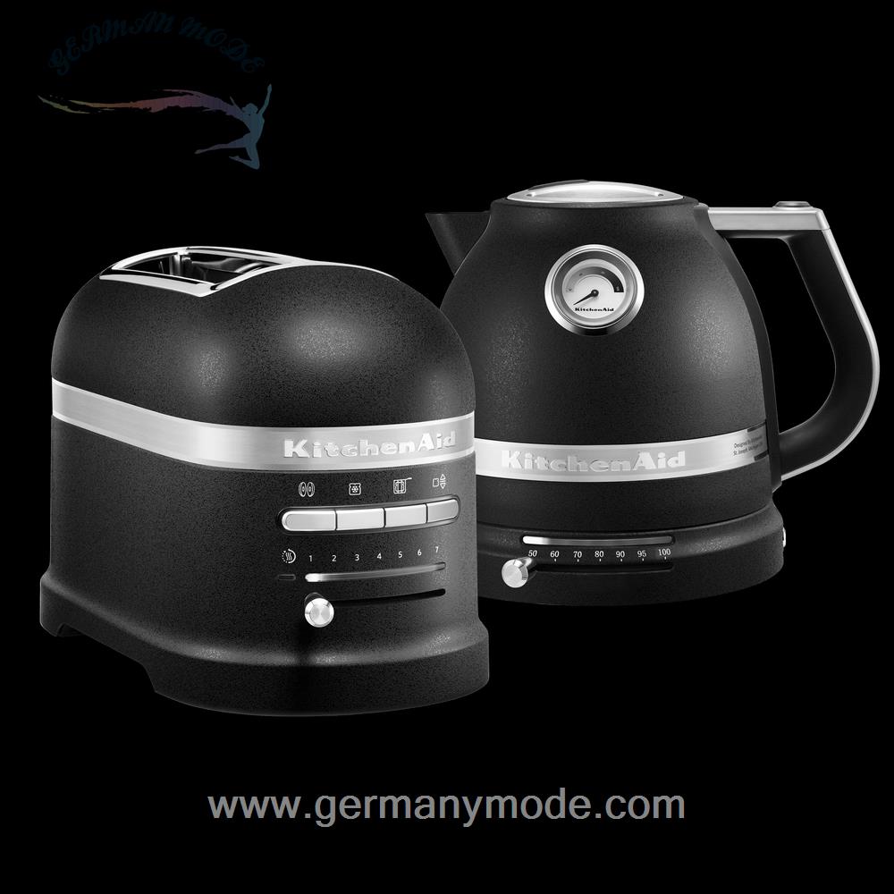 ست کتری برقی و توستر اتومات کیچن اید آمریکا KitchenAid ARTISAN FRÜHSTÜCKSSET-TOASTER FÜR 2 SCHEIBEN/Gusseisen Schwarz