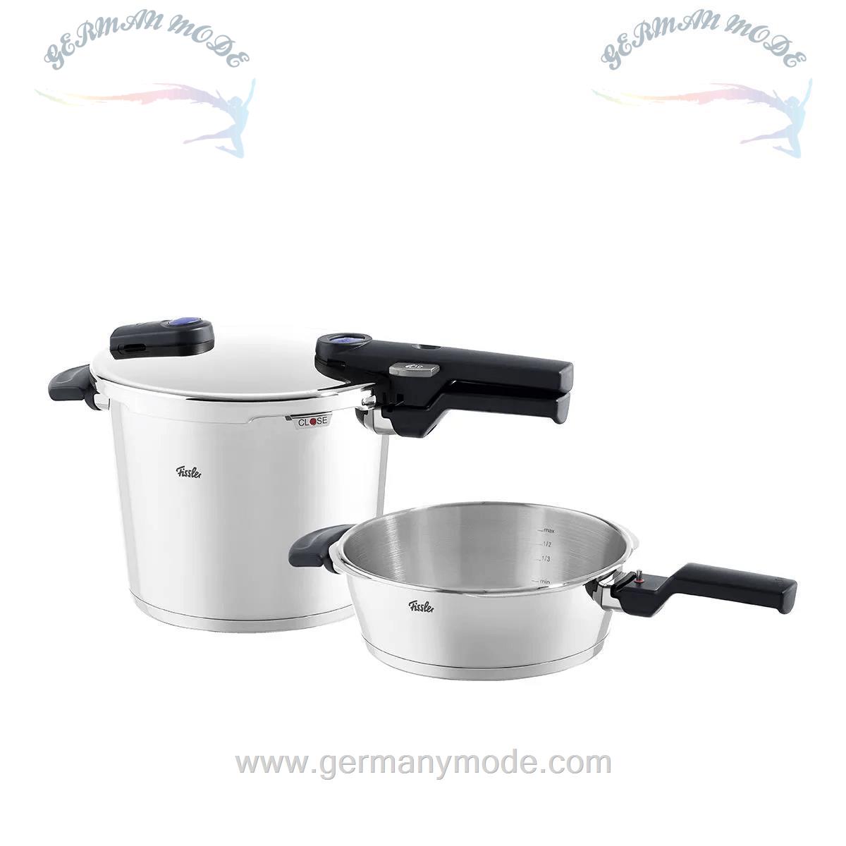 ست زودپز 2 تایی 2.5 - 6 لیتری فیسلر آلمان Fissler Vitaquick Schnellkochtopf-Set 2-tlg. 22 cm / 6,0 + 2,5 Liter