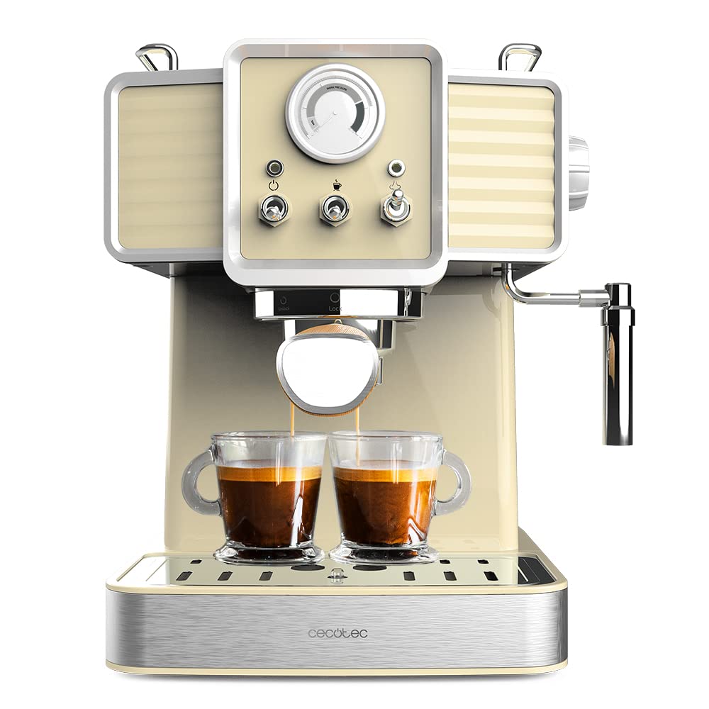 اسپرسو ساز سکوتک اسپانیا Cecotec Express مدل Power Espresso 20 Tradizionale Light Yellow اسپرسو و کاپوچینو، ۲۰ بار،ظرفیت ۱.۵ لیتر