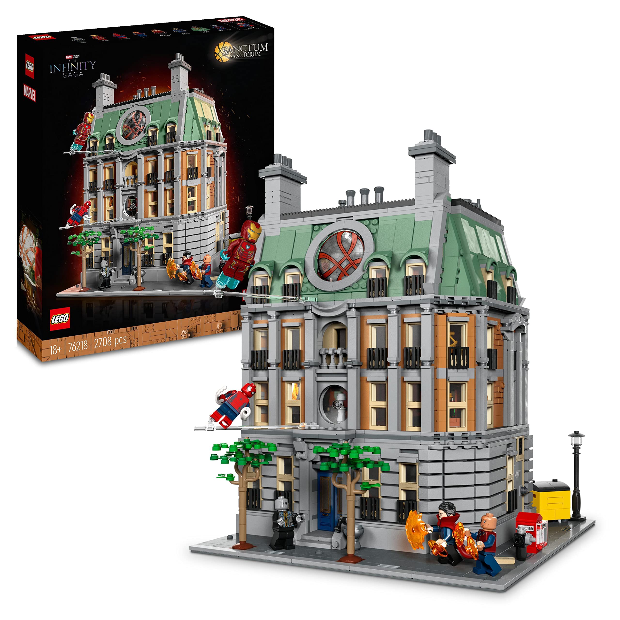 خرید از آمازون - LEGO 76218 Marvel Sanctum Sanctorum، مجموعه ساختمان مدولار 3 طبقه، با مینی فیگورهای Doctor Strange و Iron Man، سینگل کلکسیونی Infinity Saga