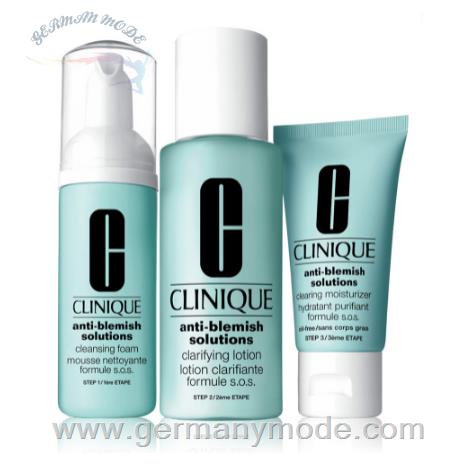 ست مراقبتی ضد لک پاک کننده-شفاف کننده-مرطوب کننده کلینیک آمریکا Clinique 3-Phasen Set Anti-Blemish Solutions I 3-tlg