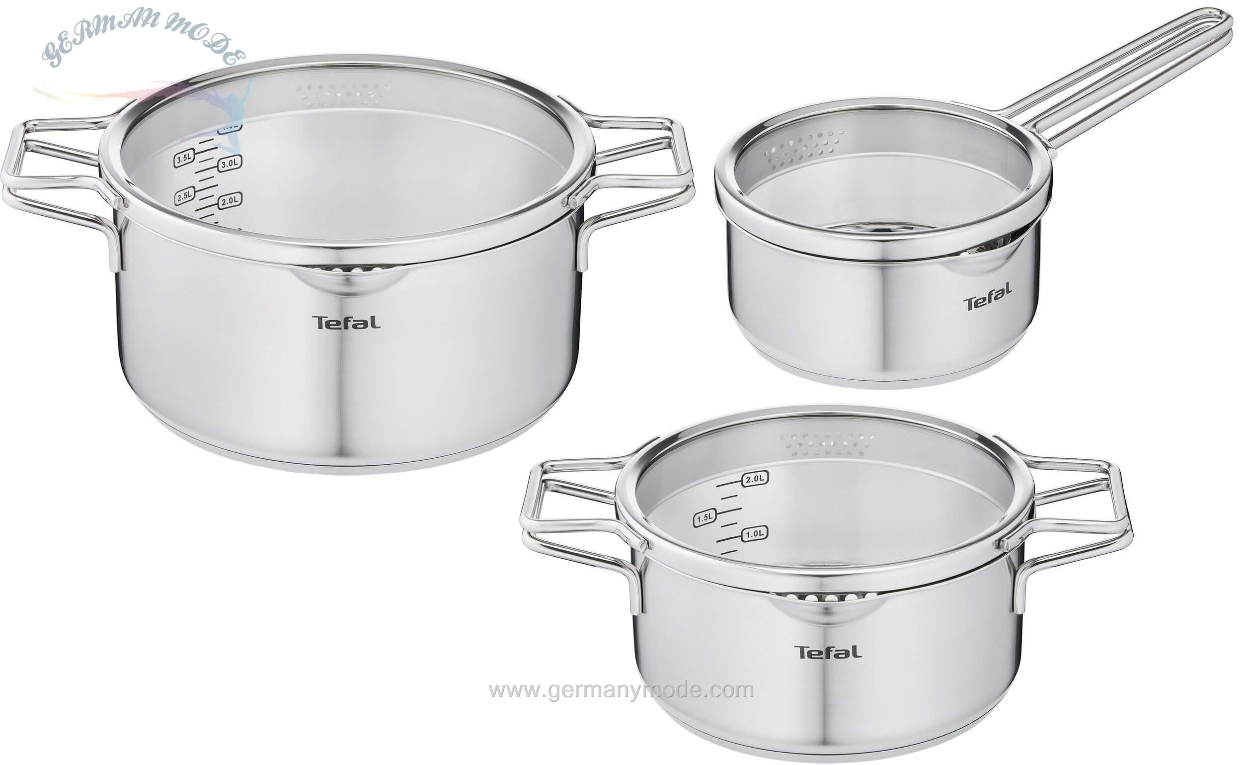 سرویس قابلمه 6 پارچه تفال فرانسه Tefal Nordica Topf-Set 6-teilig (H852S3)
