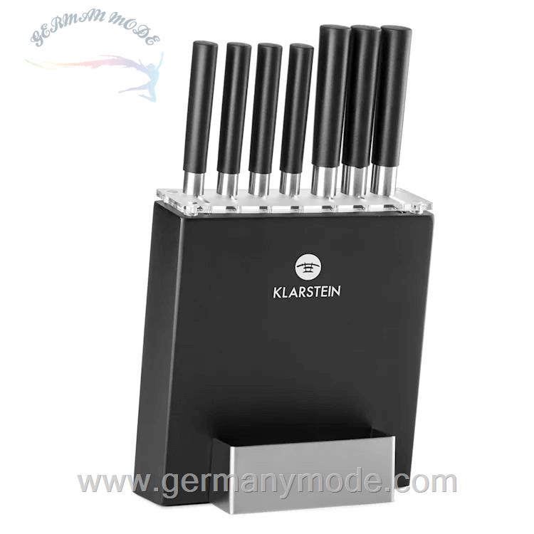 ست چاقو آشپزخانه 8 پارچه کلارشتاین آلمان Klarstein Kitano 8tlg. Messer-Set mit Block Messerblock, Messerset Schwarz