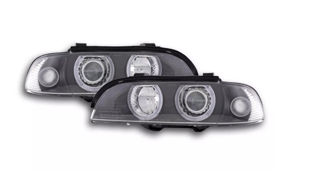 چراغ جلو خودرو X-Parts 1030075 چراغ جلو زنون با لنز مشکی حلقه چشم فرشته E39 1995-2000