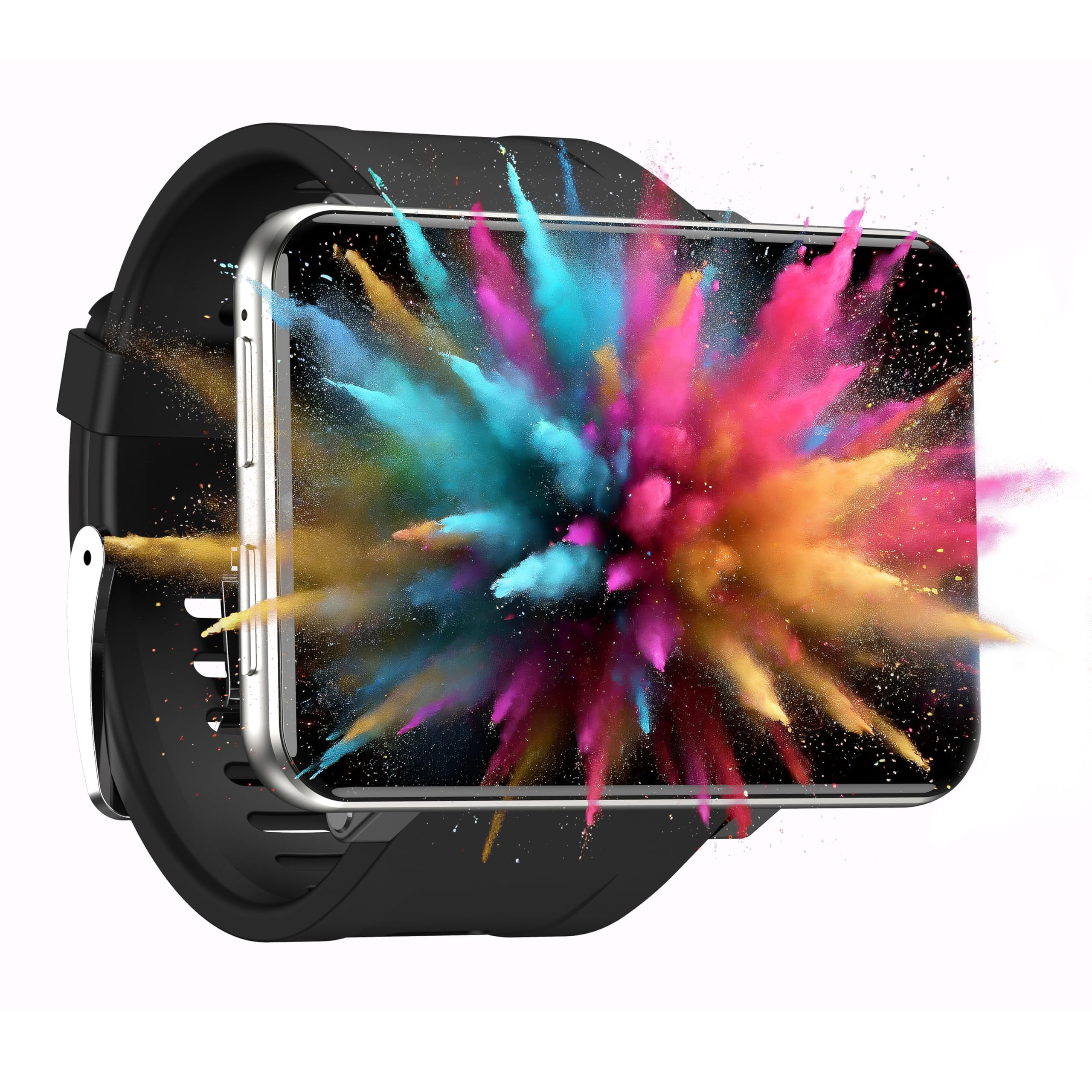 ساعت هوشمند Silvergear® Smartwatch مردانه و زنانه XL | صفحه نمایش لمسی 2.4 اینچی | ساعت هوشمند فوق العاده بزرگ | حافظه 16 گیگابایتی | دوربین، تماس ها، برنامه ها | ساعت تناسب اندام با ضربان سنج | iOS، اندروید | نقره ای 16 گیگابایت نقره ای