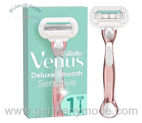 خود تراش زنانه ونوس ژیلت آمریکا Gillette Venus Deluxe Smooth Sensitive Rosegold