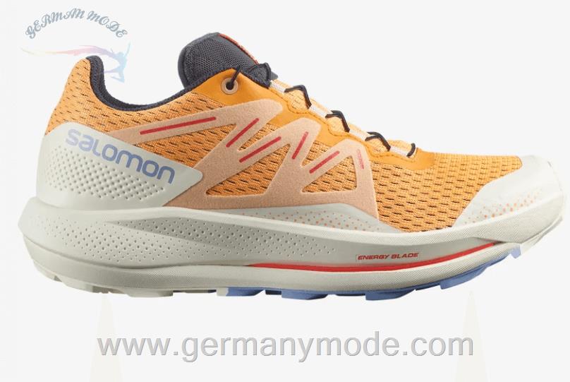 کتانی تریل رانینگ دو کوهستان زنانه سالامون فرانسه SALOMON PULSAR TRAIL Trailrunning Schuhe Damen Blazing Orange Vanilla Ice Easter Egg