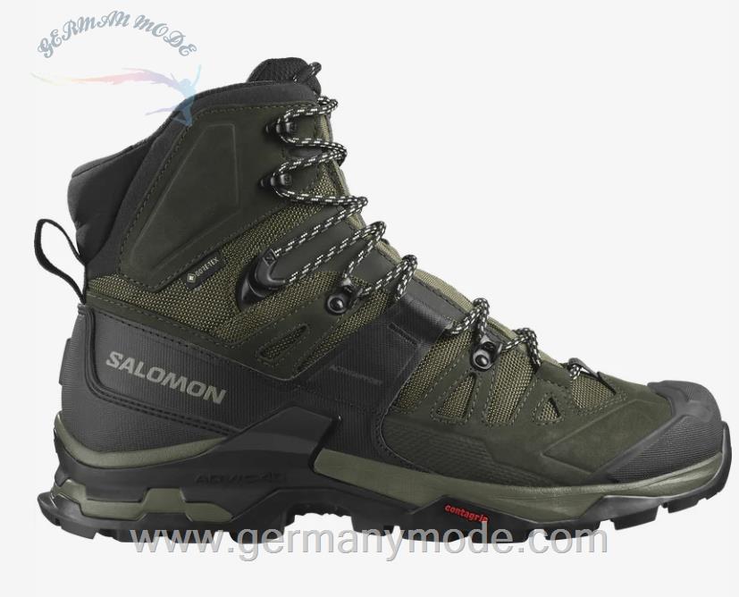 کتانی پیاده روی مردانه سالامون فرانسه SALOMON QUEST 4 GORE-TEX Leder-Hikingschuhe Herren Olive Night / Peat / Safari