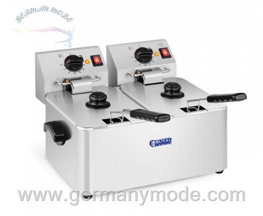 دستگاه سرخ کن برقی 2 لگن رومیزی رویال کترینگ آلمان Royal Catering RCEF 08D-EGO