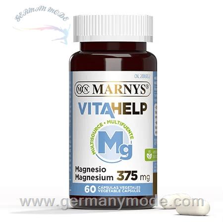 کپسول مکمل غذایی منیزیم تقویت عضلات استخوان سیستم عصبی مارنیس اسپانیا MARNYS Magnesium 375 mg VITAHELP Line MN812