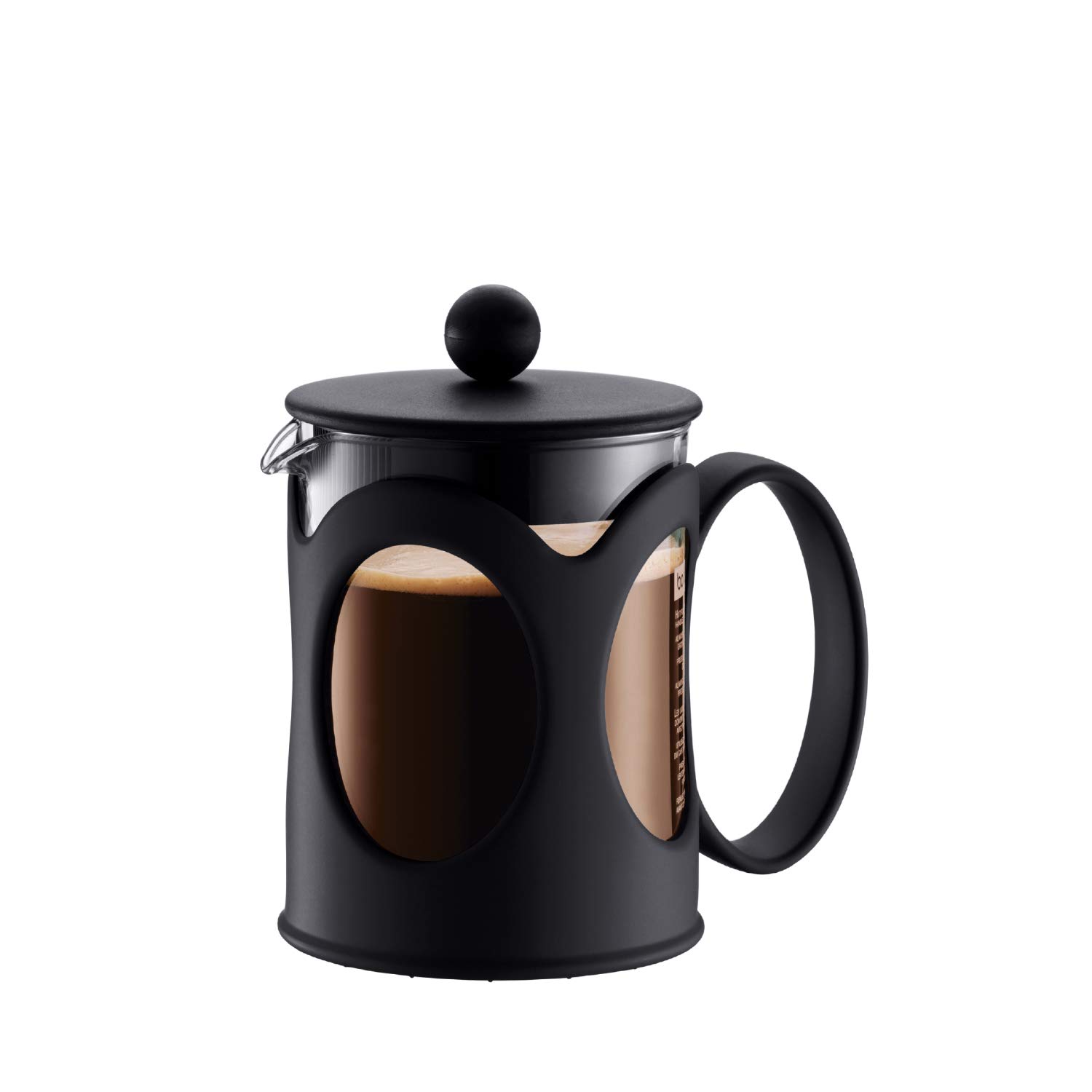 قهوه ساز فرنچ پرس Bodum Kenya (سیستم پرس فرانسوی، فیلتر دائمی استیل ضد زنگ، 0.5 لیتر) مشکی