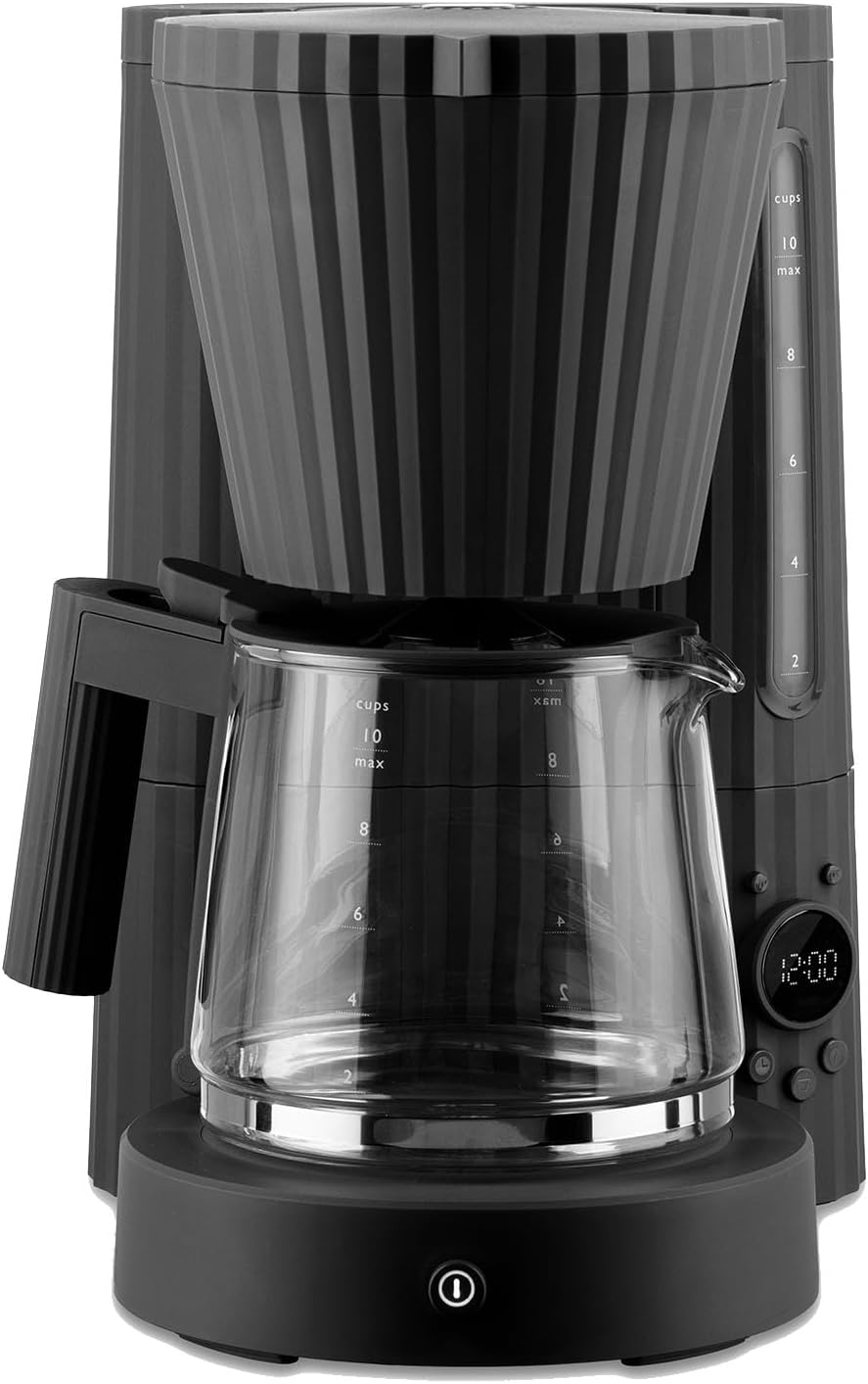 قهوه ساز فیلتردار السی ایتالیا Alessi Plissé MDL14 B با طراحی خاص، ساخته شده از رزین ترموپلاستیک، 150 میلی‌لیتر، مشکی