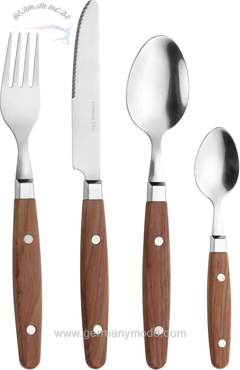 سرویس قاشق چنگال 24 پارچه پینتینوکس Pintinox Besteck-Set Country 24-teilig Holzfarben