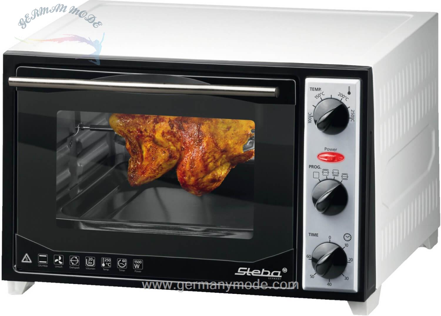 مینی فر استبا آلمان Steba Grill und Backofen Silbern 20L 1500W KB 27 U-2