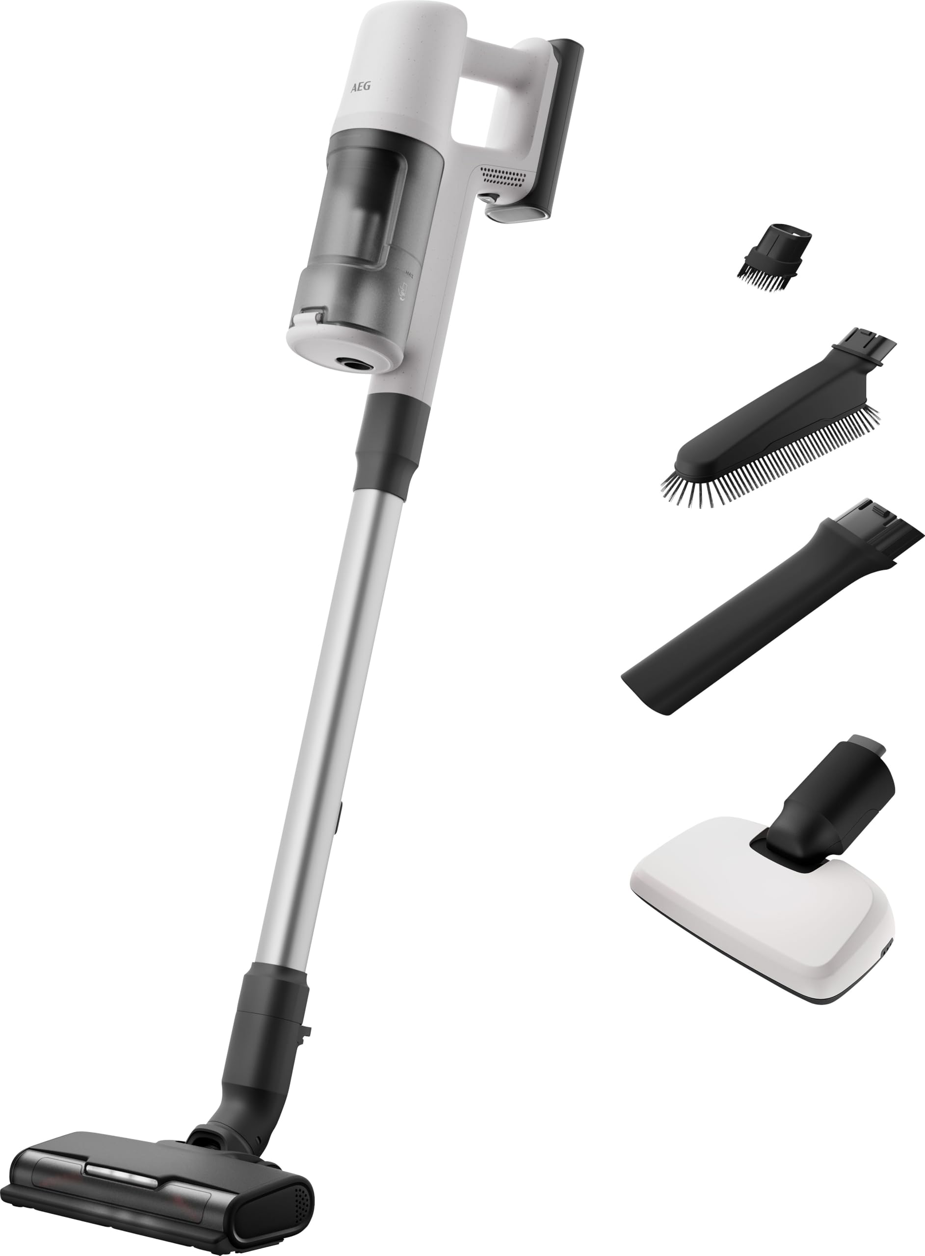 جارو شارژی آاگ آلمان سری 6000 AEG / بی سیم / همه طبقات / تا 99٪ جذب گرد و غبار / تا 50 دقیقه زمان کار / استفاده آسان / باتری 21.6 ولت قابل جابجایی / سبک وزن / شامل لوازم جانبی / سفید / AP61HB21SH
