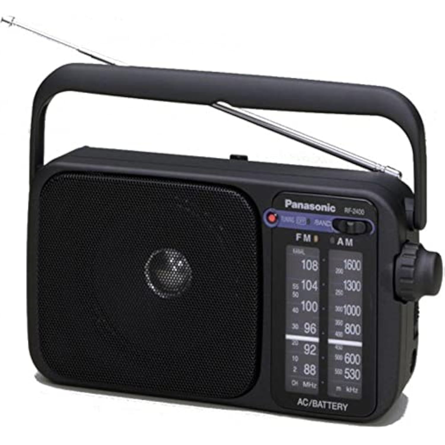 رادیو قابل حمل پاناسونیک RF-2400DEG-K با دسته، قابلیت کار با برق یا باتری، مشکی، تکی