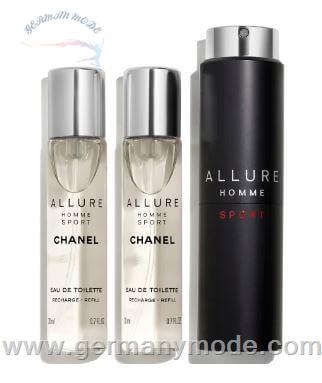 ست عطر ادو تویلت مردانه 3 تایی 20 میل الور هوم اسپرت شنل فرانسه CHANEL ALLURE HOMME SPORT EAU DE TOILETTE REFILLABLE TWIST SPRAY 3 20ml
