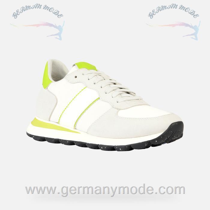 کتانی مردانه جی اوکس ایتالیا GEOX NIEDRIGE SNEAKERS Spherica Vseries Herr Weiß/Neongelb
