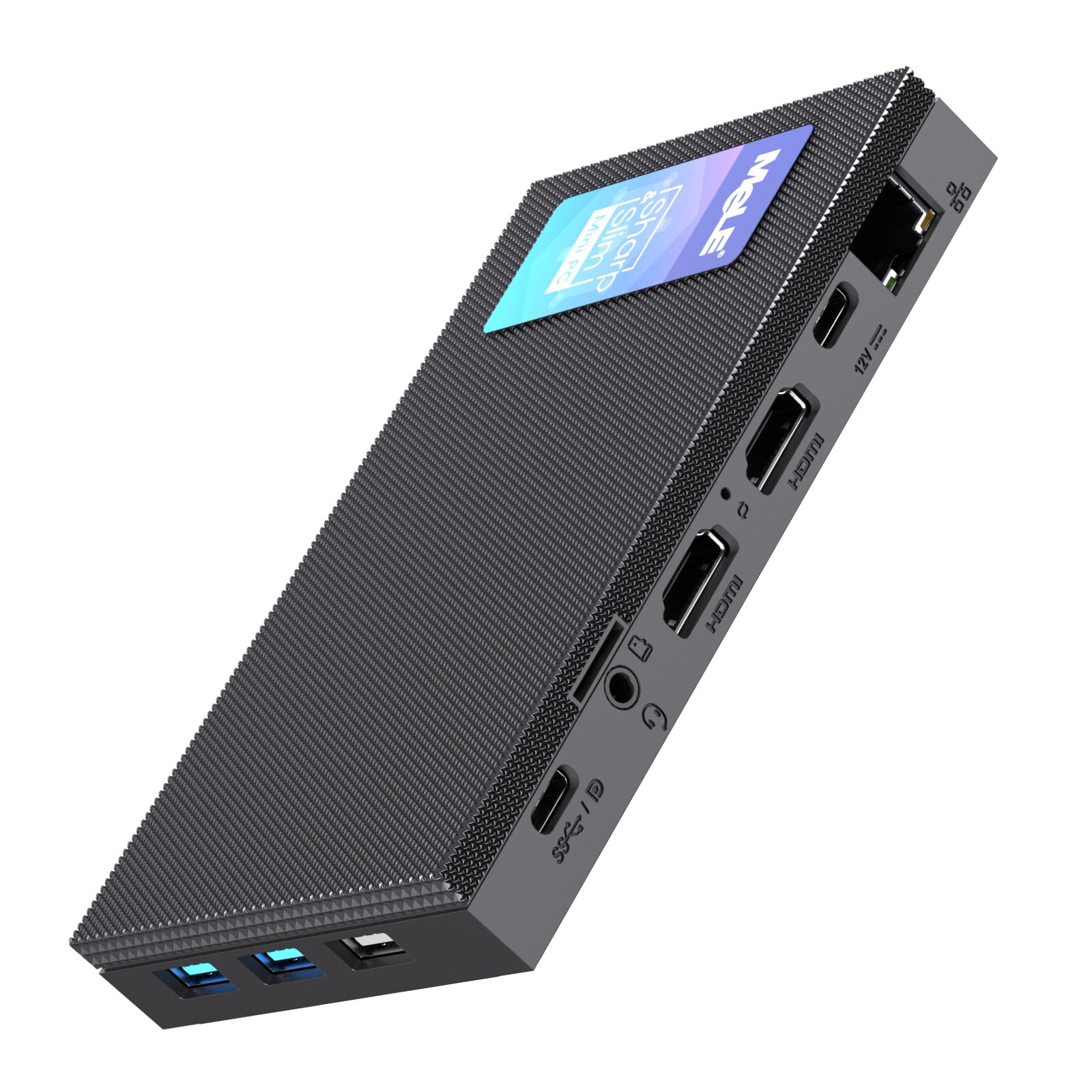 مینی کامپیوتر بدون فن MeLE Quieter4C با ظرفیت 32 گیگابایت و حافظه رم 512 گیگابایت، پردازنده Twin Lake N150 (تا 3.6 گیگاهرتز)، پورت USB-C، دو عدد HDMI با کیفیت 4K@60 و نمایشگر سه گانه، کامپیوتر رومیزی کوچک با پایه VESA برای خانه/محل کار، Quieter4C-N150-32GB-512GB
