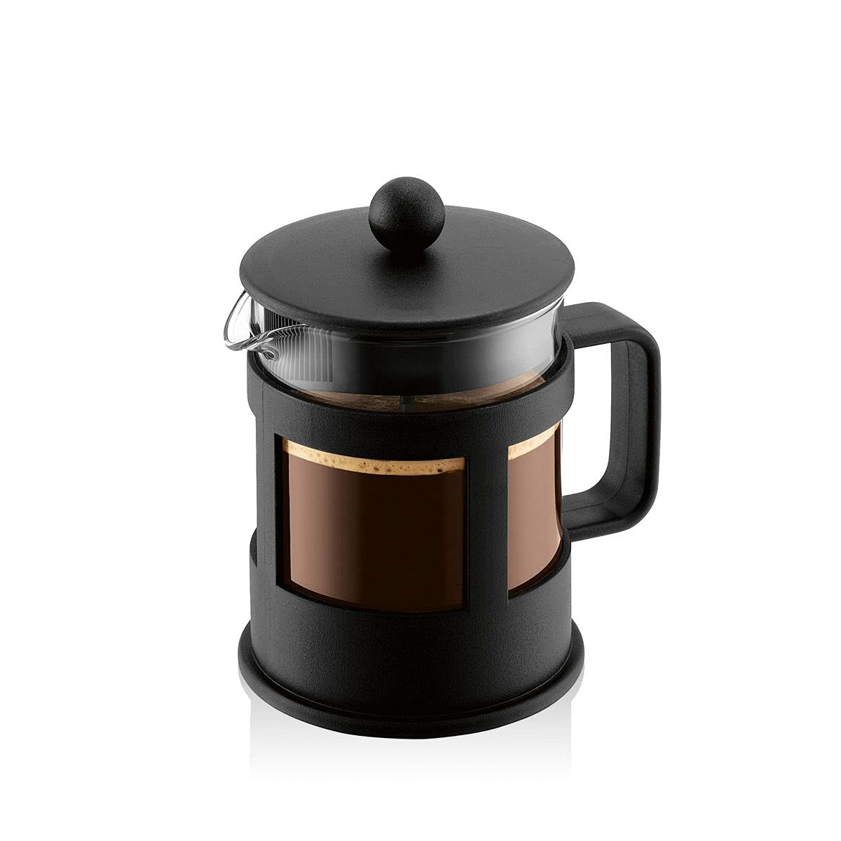 قهوه ساز فرنچ پرس Bodum 1784-01 KENYA (سیستم پرس فرانسوی، قابل شستشو در ماشین ظرفشویی)، مشکی، 0.5 لیتر، 4 فنجان