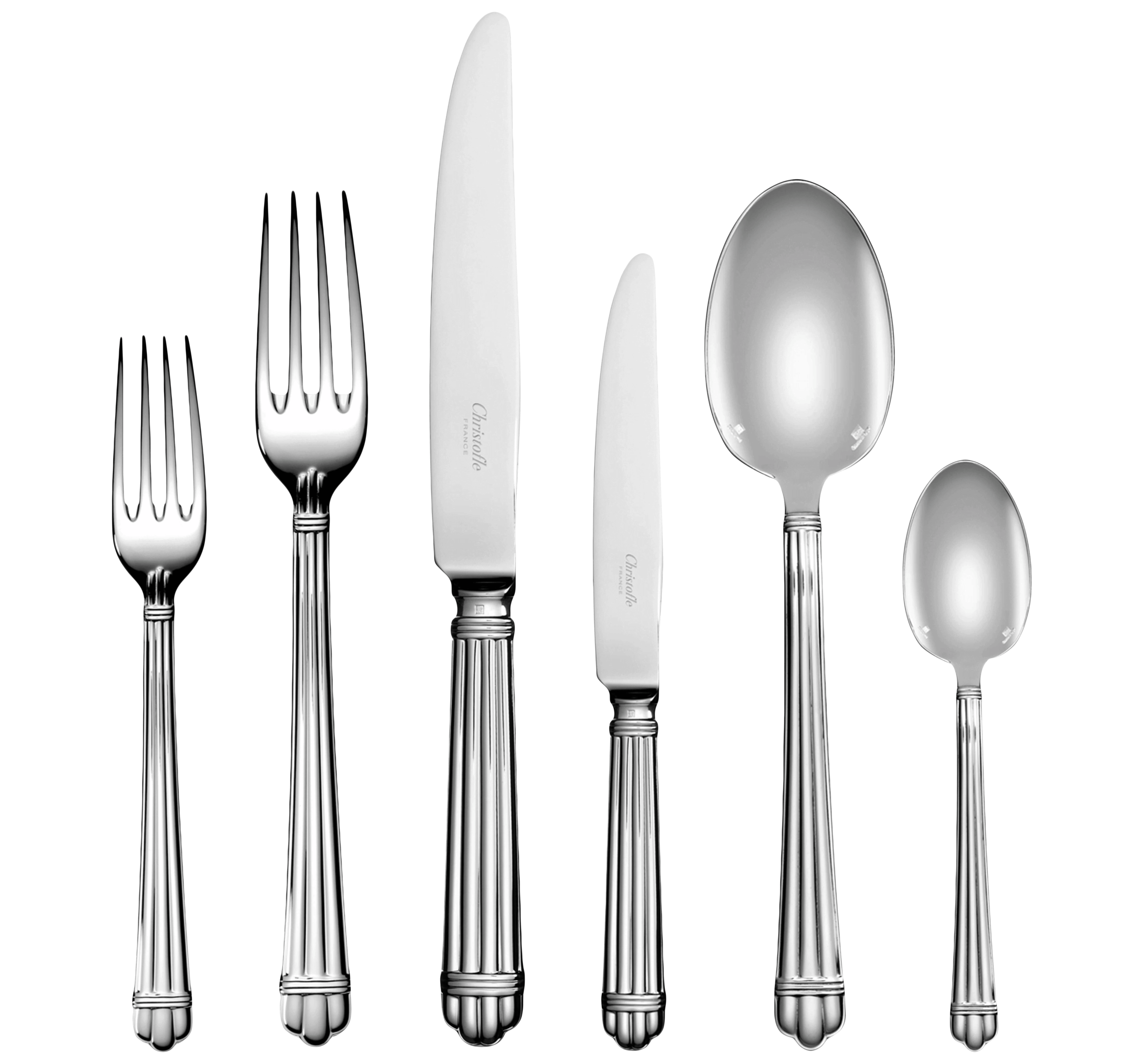سرویس قاشق چنگال 36 پارچه کریستوفل فرانسه CHRISTOFLE 36-Piece Silver-Plated Flatware Set with Free Chest