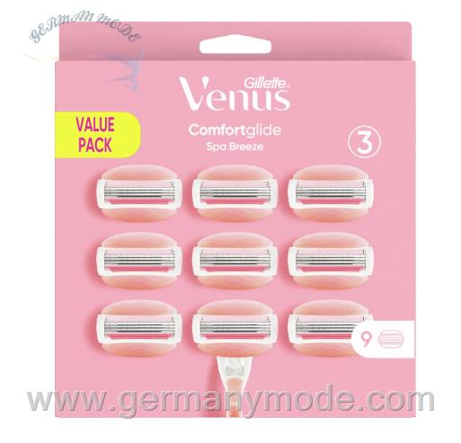 سری یدکی خود تراش زنانه ونوس ژیلت آمریکا Gillette Venus Spa Breeze Systemklingen Comfortglide Spa Breeze Systemklingen (9 Stck.)