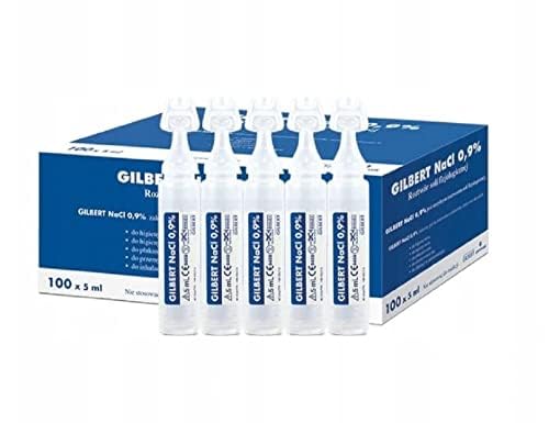 خرید از آمازون - 100 x 5 میلی لیتر NaCl ایزوتونیک استریل 0.9٪ کلرید سدیم - محلول نمکی استنشاقی NaCl برای مرطوب کردن راه هوایی ویال دوز واحد 5 میلی لیتری، راه هوایی مرطوب کننده
