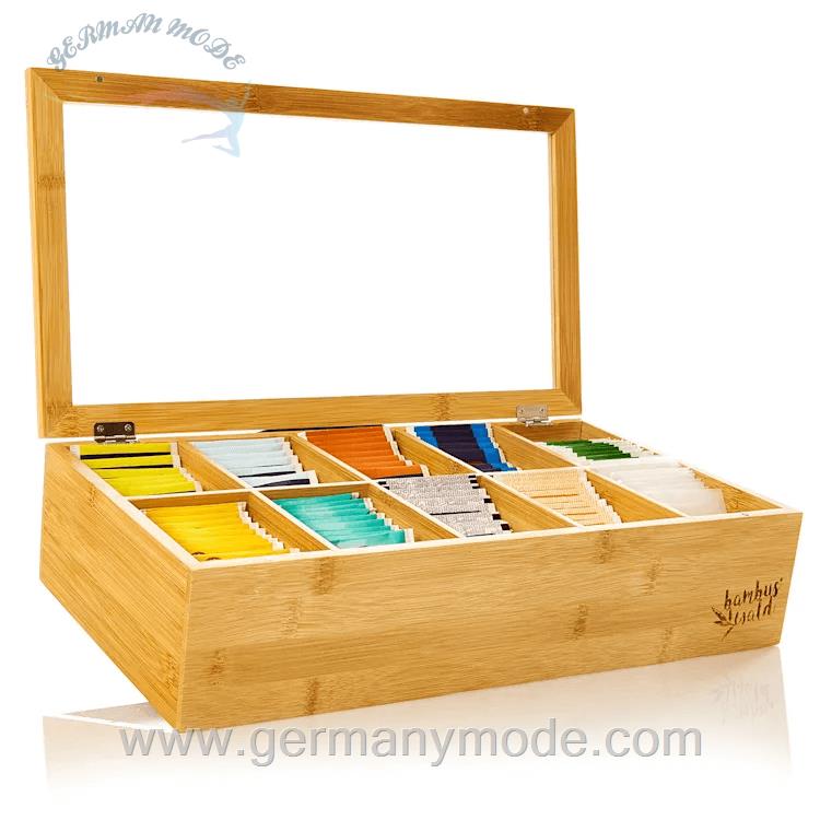 جعبه تی بگ پذیرایی کلارشتاین آلمان Klarstein Teebox Teekasten Bambus 10